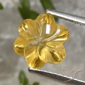 Citrino Dorato naturale da 2.35 ct, Taglio a fiore, Trasparente