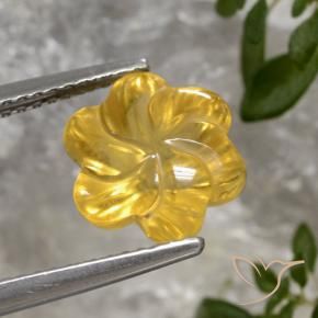 Citrino Oro medio naturale da 3.23 ct, Taglio a fiore, Trasparente