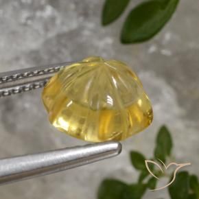 Citrino Dorato naturale da 2.69 ct, Taglio a fiore, Trasparente