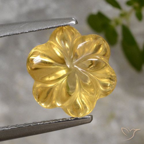 2.44ct Naturale Dorato medio Citrino, Taglio a fiore, Trasparente