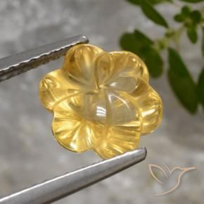 Citrino Dorato medio naturale da 2.44 ct, Taglio a fiore, Trasparente