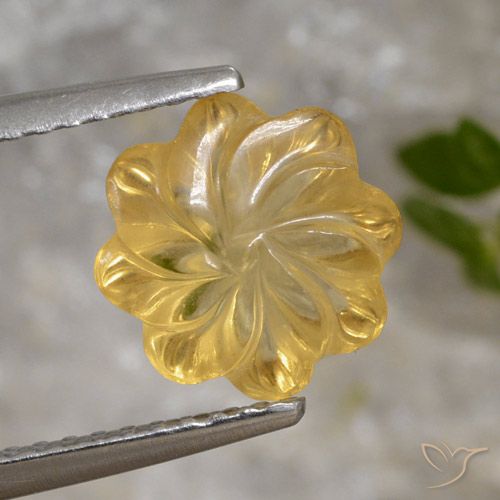 2.00ct Naturale Oro medio Citrino, Taglio a fiore, Trasparente