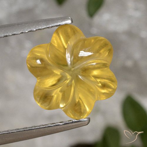 3.29ct Naturale Dorato Citrino, Taglio a fiore, Trasparente
