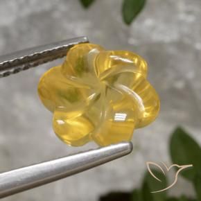 Citrino Dorato naturale da 3.29 ct, Taglio a fiore, Trasparente