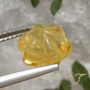 Citrino Dorato naturale da 3.29 ct, Taglio a fiore, Trasparente