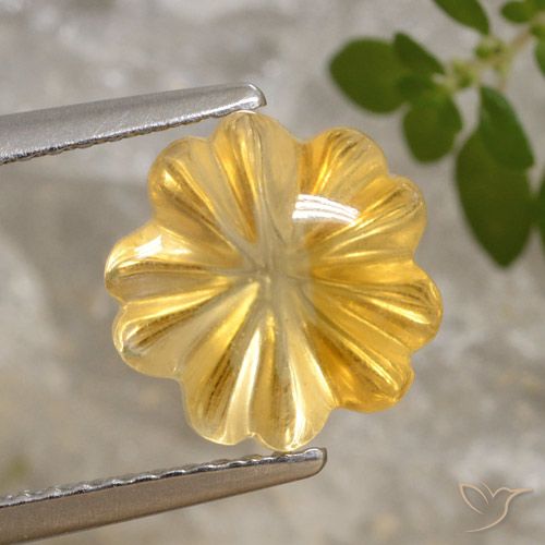 3.39ct Naturale Oro medio Citrino, Taglio a fiore, Trasparente