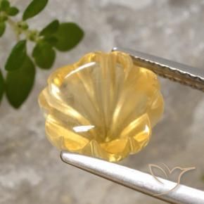 Citrino Oro medio naturale da 3.39 ct, Taglio a fiore, Trasparente