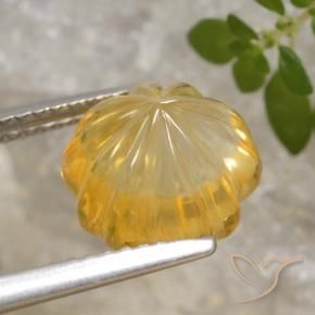 Citrino Oro medio naturale da 3.39 ct, Taglio a fiore, Trasparente