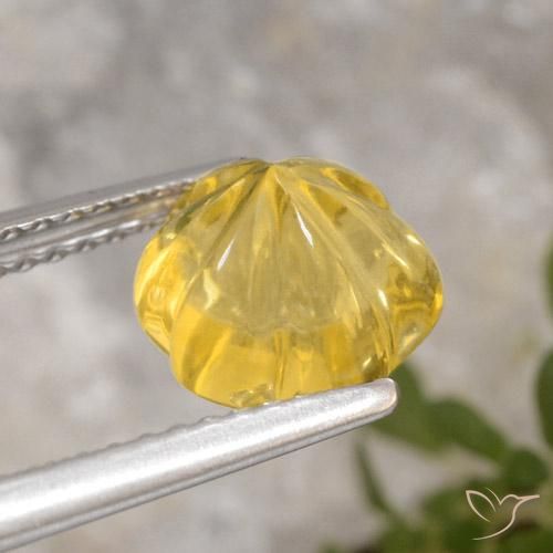 Citrino Giallo Toscana naturale da 2.20 ct, Taglio a fiore, Trasparente