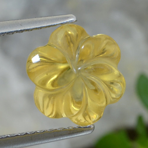 Citrino naturale giallo da 3,01 ct, taglio fiore, trasparente