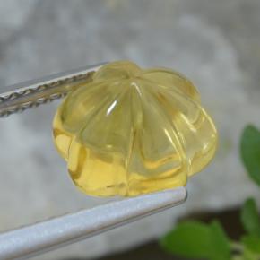 Citrino naturale giallo da 3,01 ct, taglio fiore, trasparente