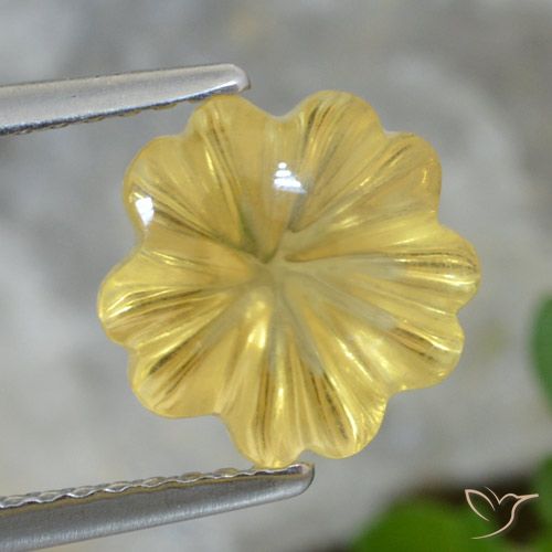 3.07ct Naturale Giallo chiaro Citrino, Taglio a fiore, Trasparente