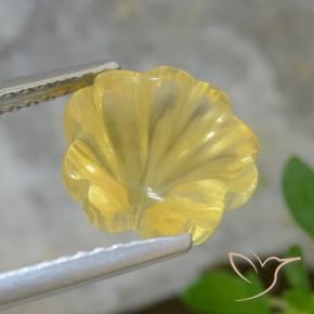Citrino Giallo chiaro naturale da 3.07 ct, Taglio a fiore, Trasparente