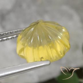 Citrino Giallo chiaro naturale da 3.07 ct, Taglio a fiore, Trasparente