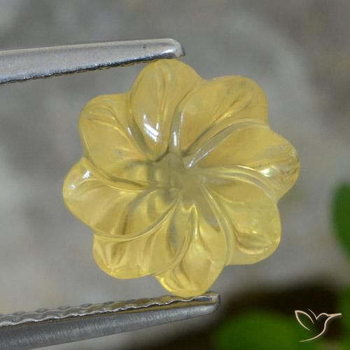 2.61ct Naturale Giallo dorato chiaro Citrino, Taglio a fiore, Trasparente