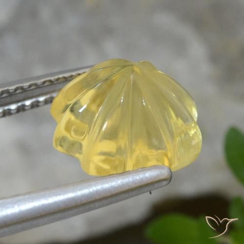 Citrino Giallo dorato chiaro naturale da 2.61 ct, Taglio a fiore, Trasparente