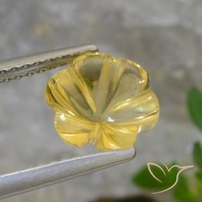 Citrino Oro chiaro naturale da 1.73 ct, Taglio a fiore, Trasparente