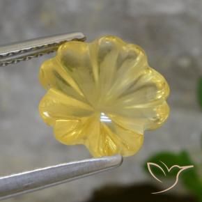 Citrino Giallo medio naturale da 2.53 ct, Taglio a fiore, Trasparente