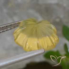 Citrino Giallo medio naturale da 2.53 ct, Taglio a fiore, Trasparente