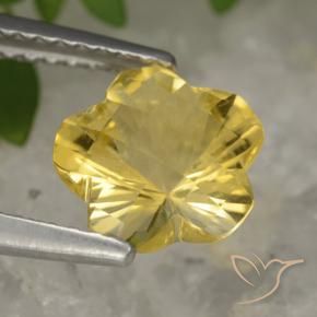 Citrino Giallo medio naturale da 1.63 ct, Taglio a fiore, Trasparente