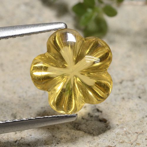 2.65ct Naturale Dorato Citrino, Taglio a fiore, Trasparente