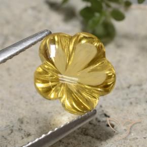 Citrino Dorato naturale da 2.65 ct, Taglio a fiore, Trasparente