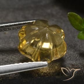 Citrino Giallo intenso naturale da 3.27 ct, Taglio a fiore, Trasparente