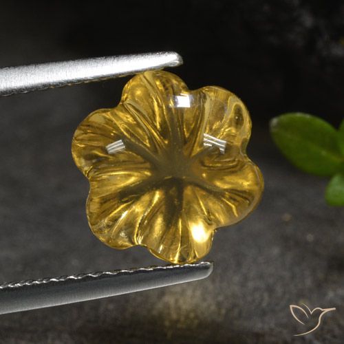 Citrino Arancione-Oro naturale da 3.20 ct, Taglio a fiore, Trasparente