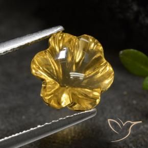 Citrino Arancione-Oro naturale da 3.20 ct, Taglio a fiore, Trasparente
