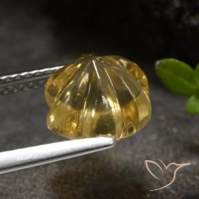 Citrino Arancione-Oro naturale da 3.20 ct, Taglio a fiore, Trasparente