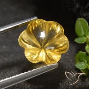 Citrino Dorato medio naturale da 3.34 ct, Taglio a fiore, Trasparente