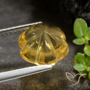 Citrino Dorato medio naturale da 3.34 ct, Taglio a fiore, Trasparente
