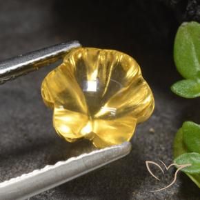 Citrino Dorato medio naturale da 1.66 ct, Taglio a fiore, Trasparente