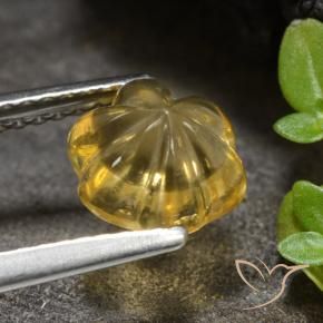 Citrino Dorato medio naturale da 1.66 ct, Taglio a fiore, Trasparente
