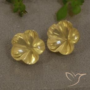 Gemme di Citrino Giallo dorato chiaro naturale da 4.27 ct, Taglio a fiore, Trasparente