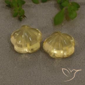 Gemme di Citrino Giallo dorato chiaro naturale da 4.27 ct, Taglio a fiore, Trasparente