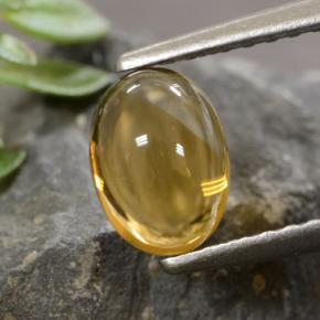 Citrino naturale giallo da 0,95 ct, taglio ovale, trasparente