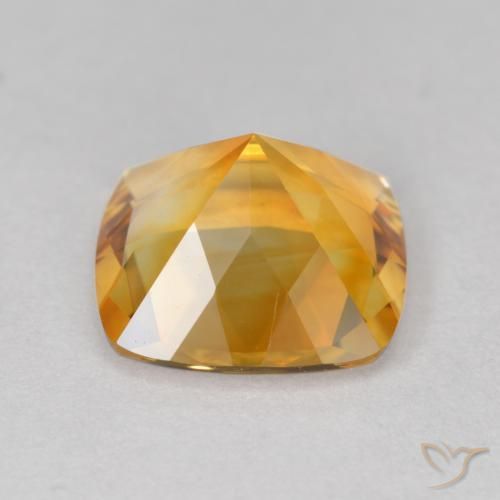 Citrino naturale dorato da 3,47 ct, taglio a cuscino, VVS