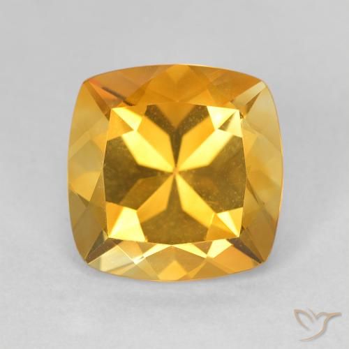 Citrino Dorato scuro naturale da 3.67 ct, Taglio a cuscino, VVS-VS
