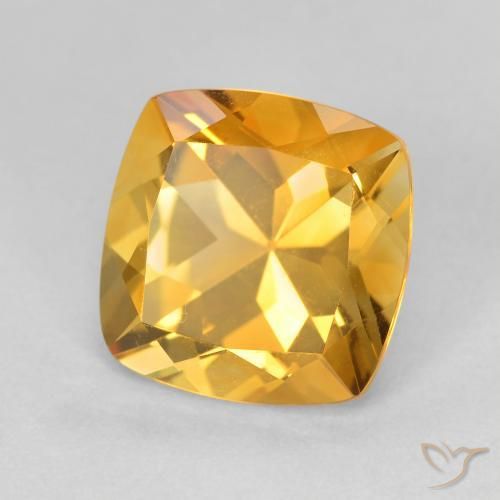 Citrino Dorato scuro naturale da 3.67 ct, Taglio a cuscino, VVS-VS
