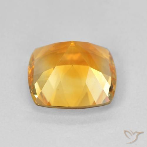 Citrino Dorato scuro naturale da 3.67 ct, Taglio a cuscino, VVS-VS