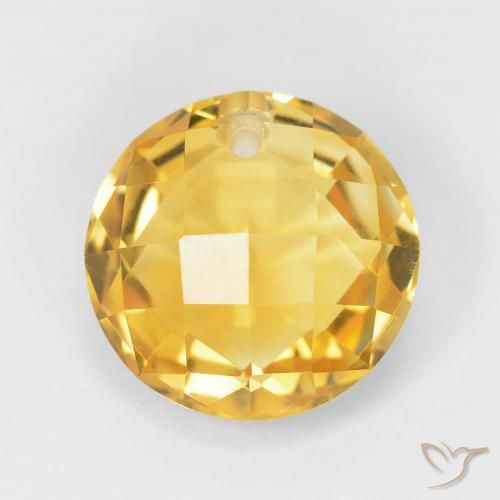 4.40ct Naturale Medium Light Orange-Gold Citrino, Rotondo, VVS