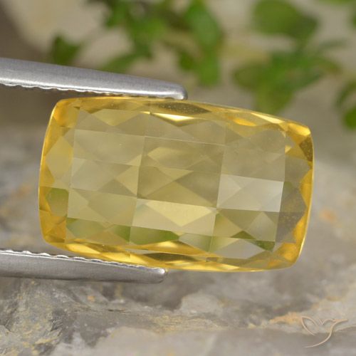 Citrino Giallo intenso naturale da 4.16 ct, Cuscino, VVS
