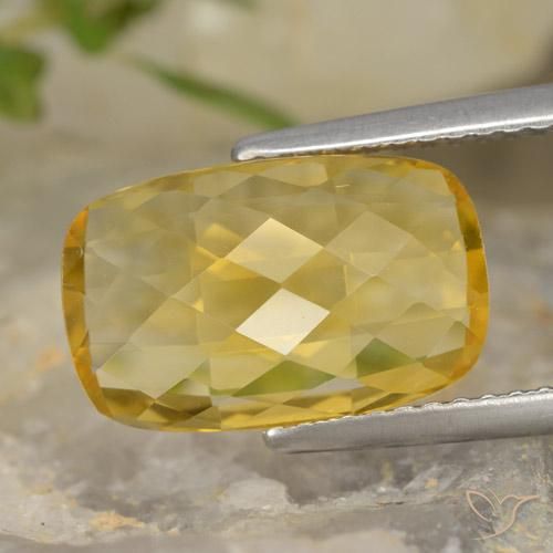 Citrino naturale giallo da 3,64 ct, taglio a cuscino, VVS