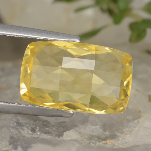 Citrino giallo miele naturale da 4,28 ct, taglio a cuscino, VVS