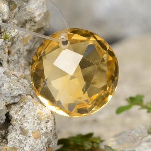Citrino Arancio dorato naturale da 4.79 ct, Rotondo, VVS