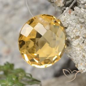 Citrino Arancio dorato naturale da 4.34 ct, Rotondo, VVS