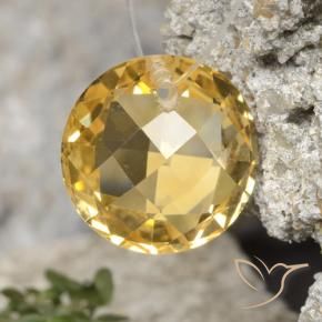 Citrino Arancio dorato naturale da 4.34 ct, Rotondo, VVS