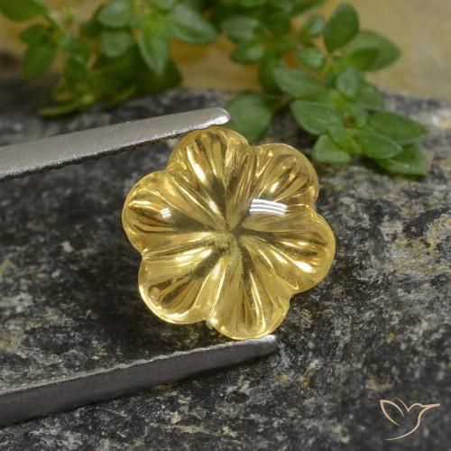 2.64ct Naturale Giallo miele Citrino, Taglio a fiore, Trasparente