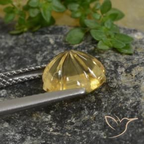 Citrino Giallo miele naturale da 2.64 ct, Taglio a fiore, Trasparente
